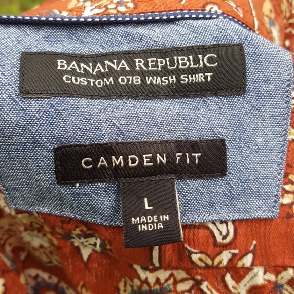 Men's Banana Republic Shirt Long Button Brown L - Picture 4 of 4